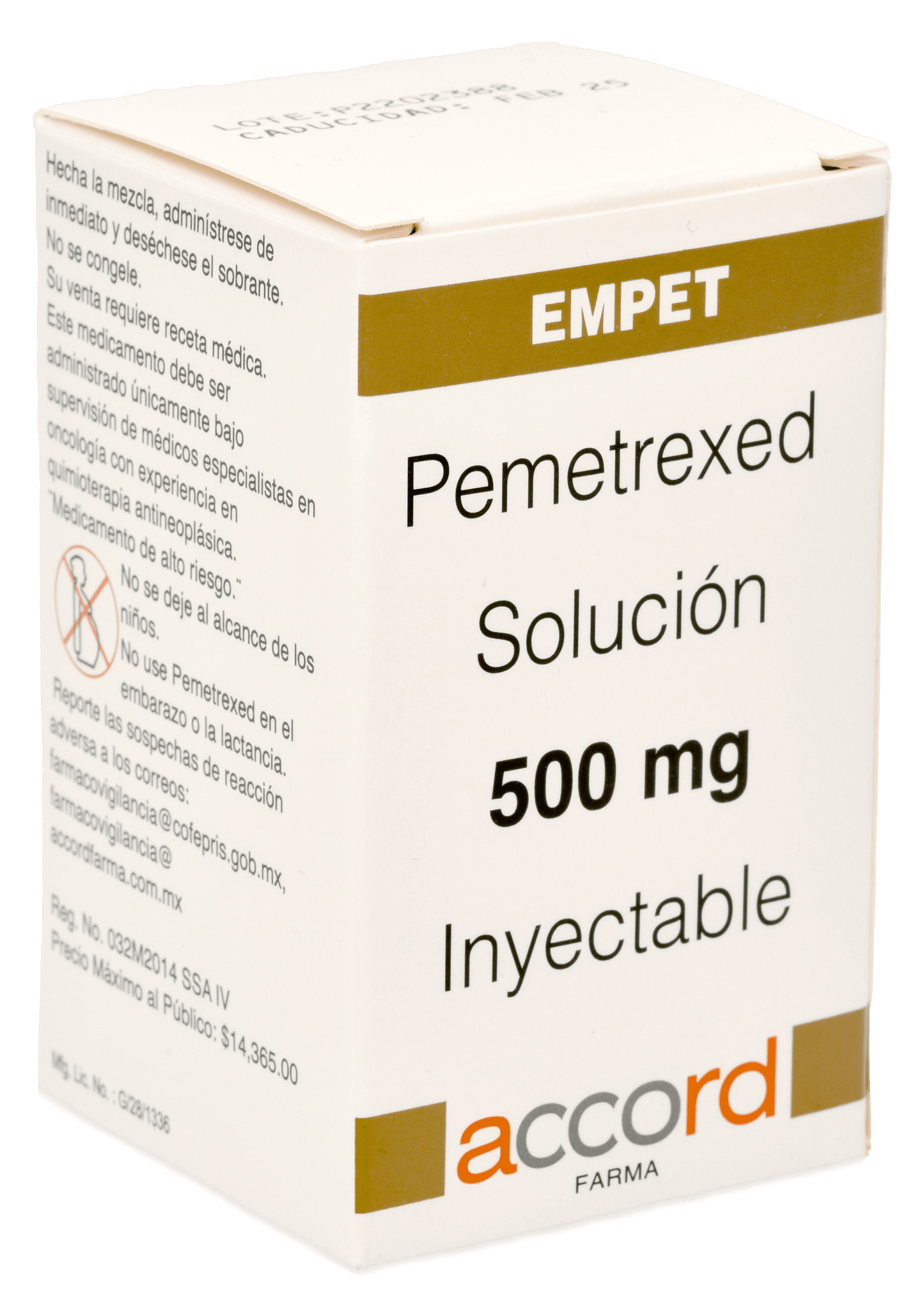 EMPET Pemetrexed 500MG C/1 FCO AMP