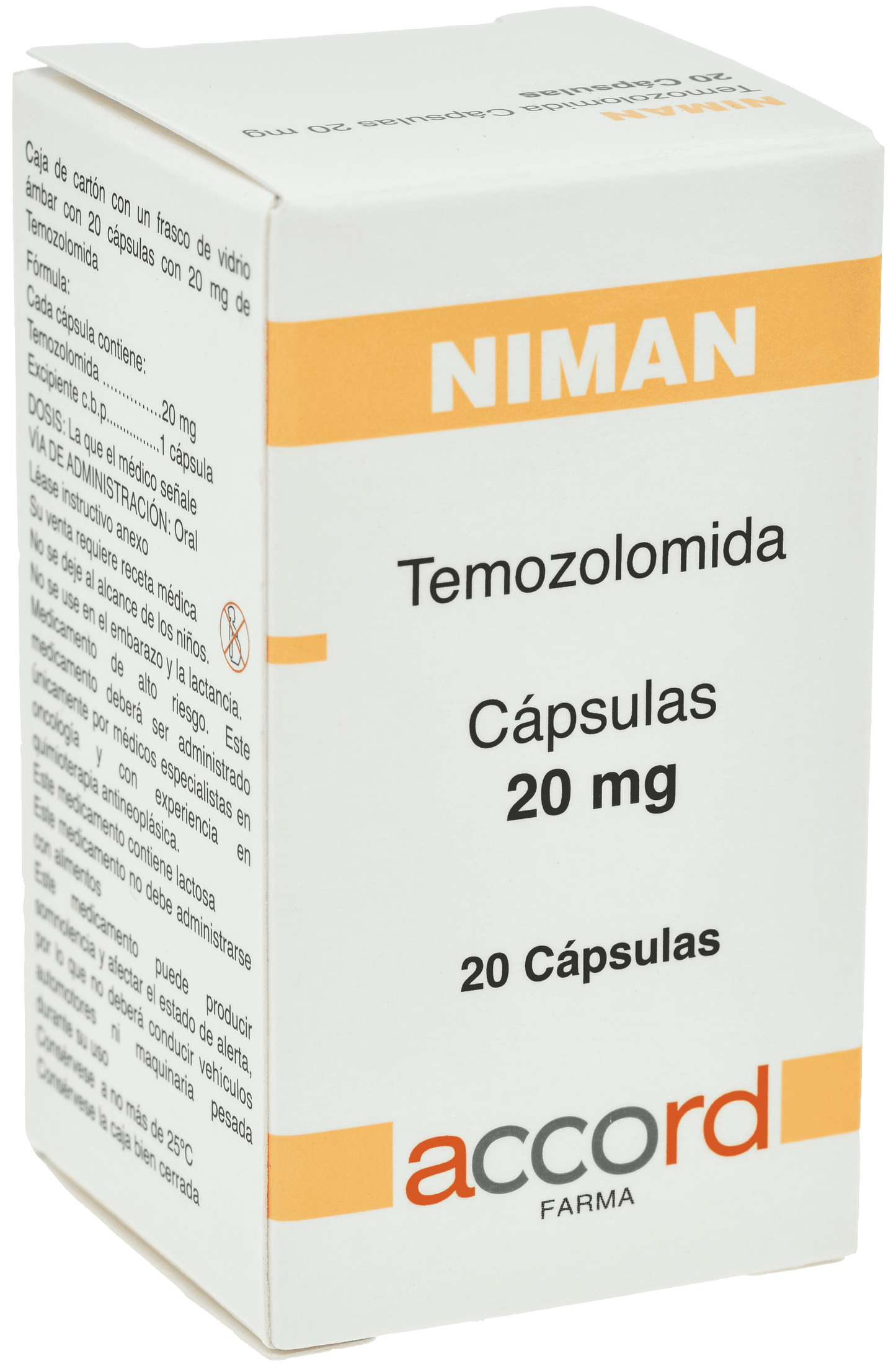 NIMAN Temozolamida 20MG C/20 CAPS