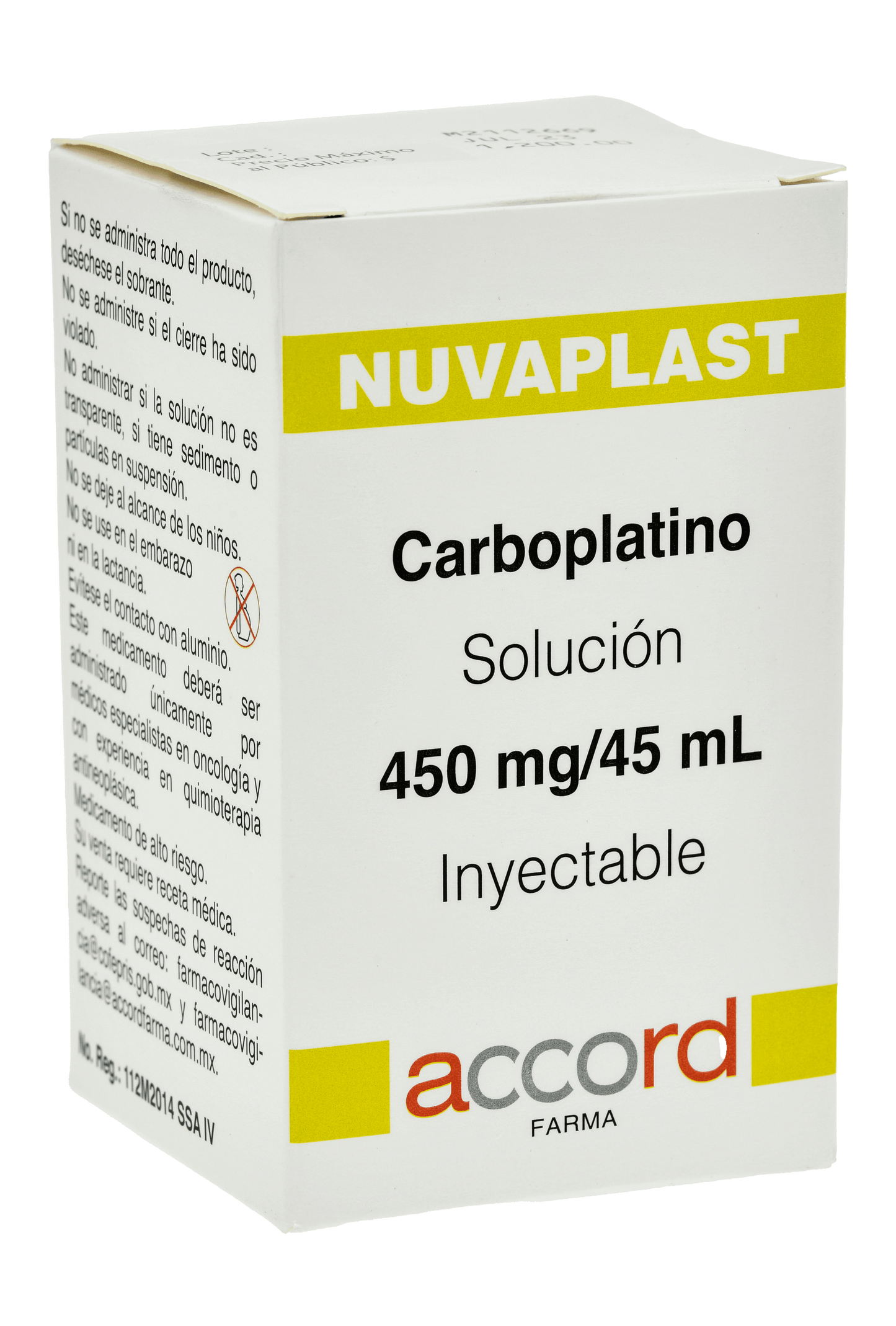 NUVAPLAST Carboplatino 450MG/45ML C/1 FCO