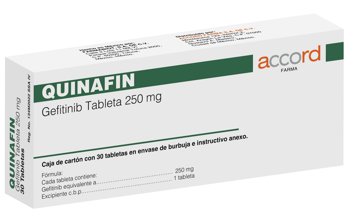QUINAFIN Genitinib 2S0MG C/30 TABS