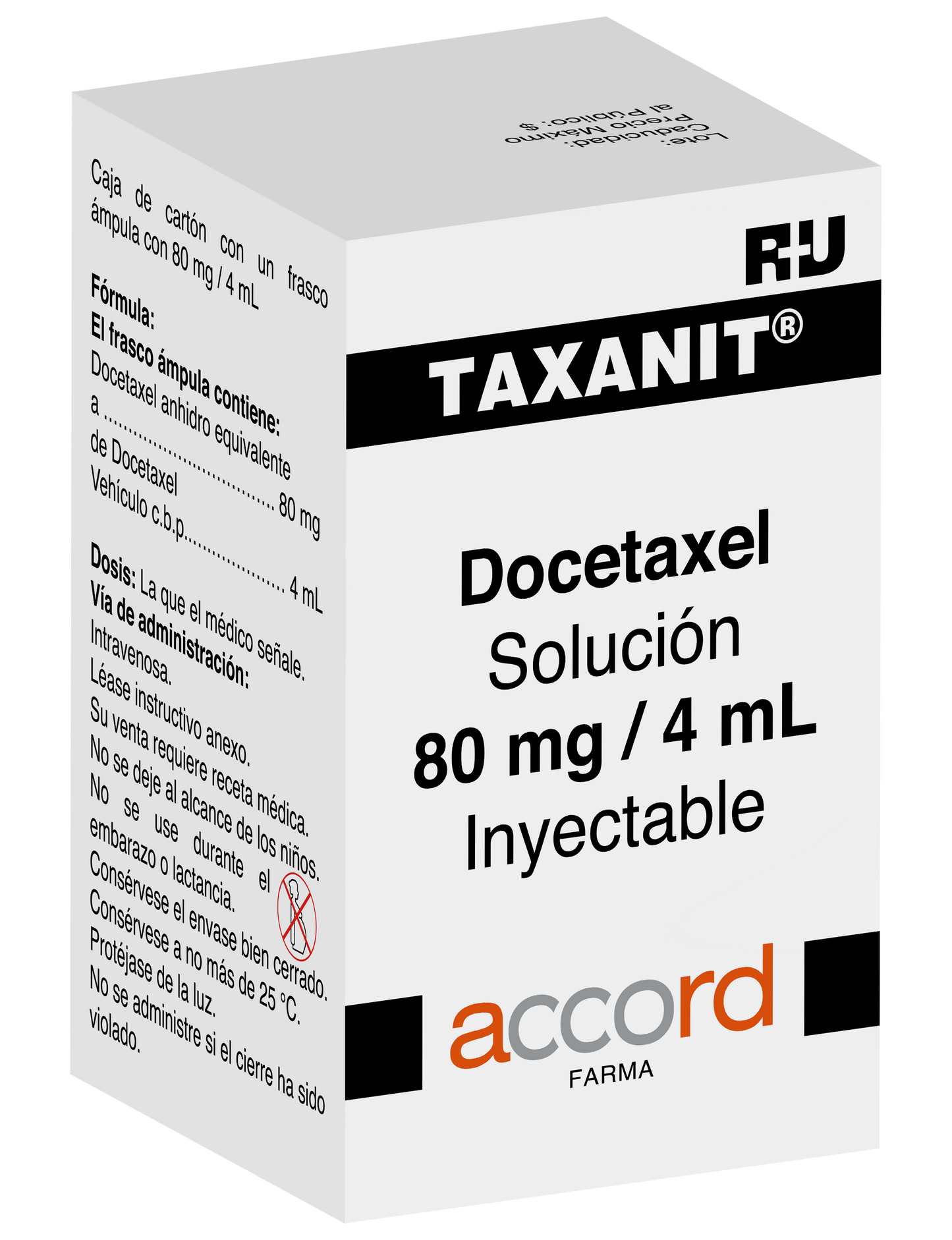 TAXANIT RTU Docetaxel 80MG/ 4ML C/1 FCO AMP