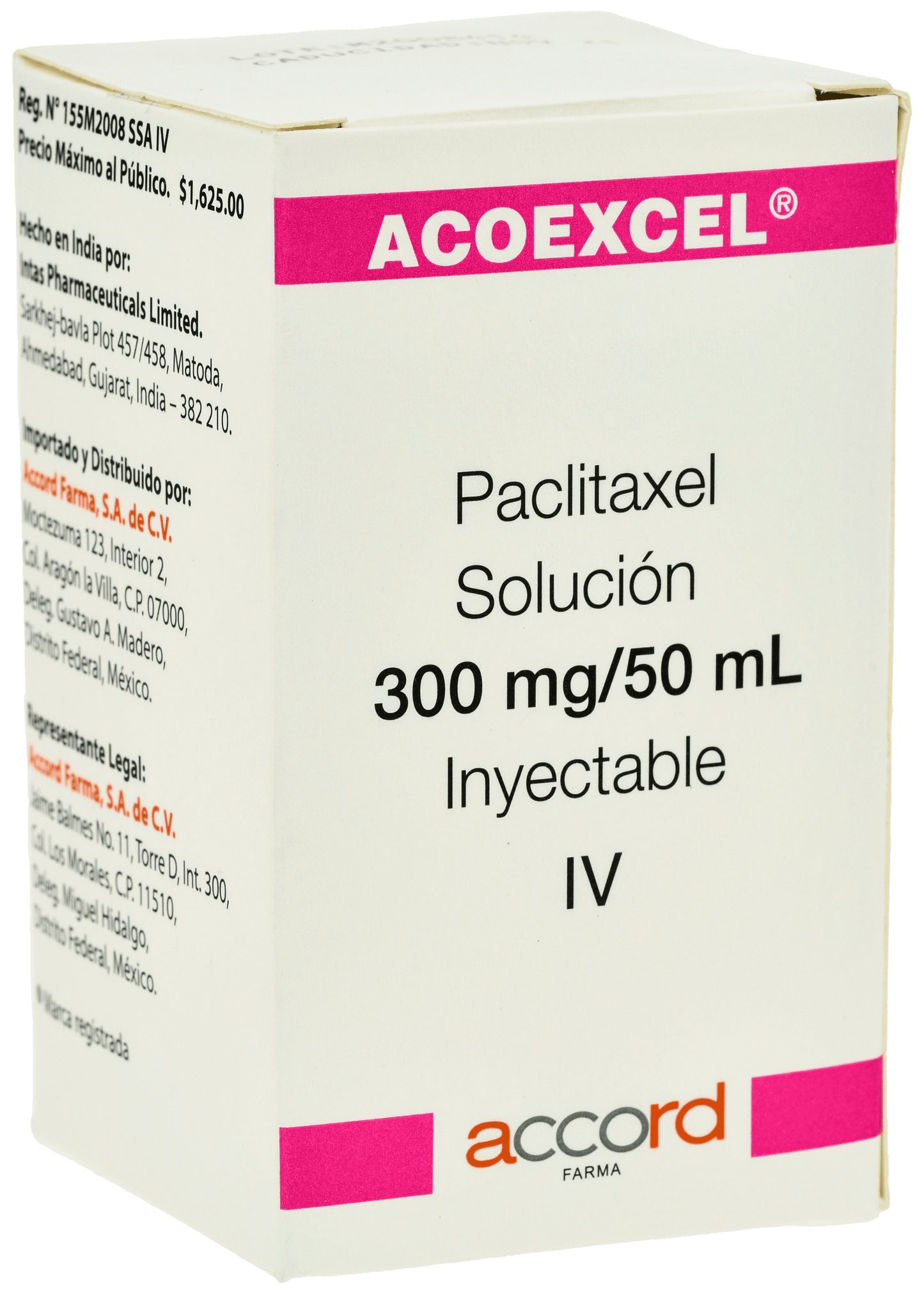 ACOEXCEL Paclitaxel 300MG/50MG C/1 FCO AMP