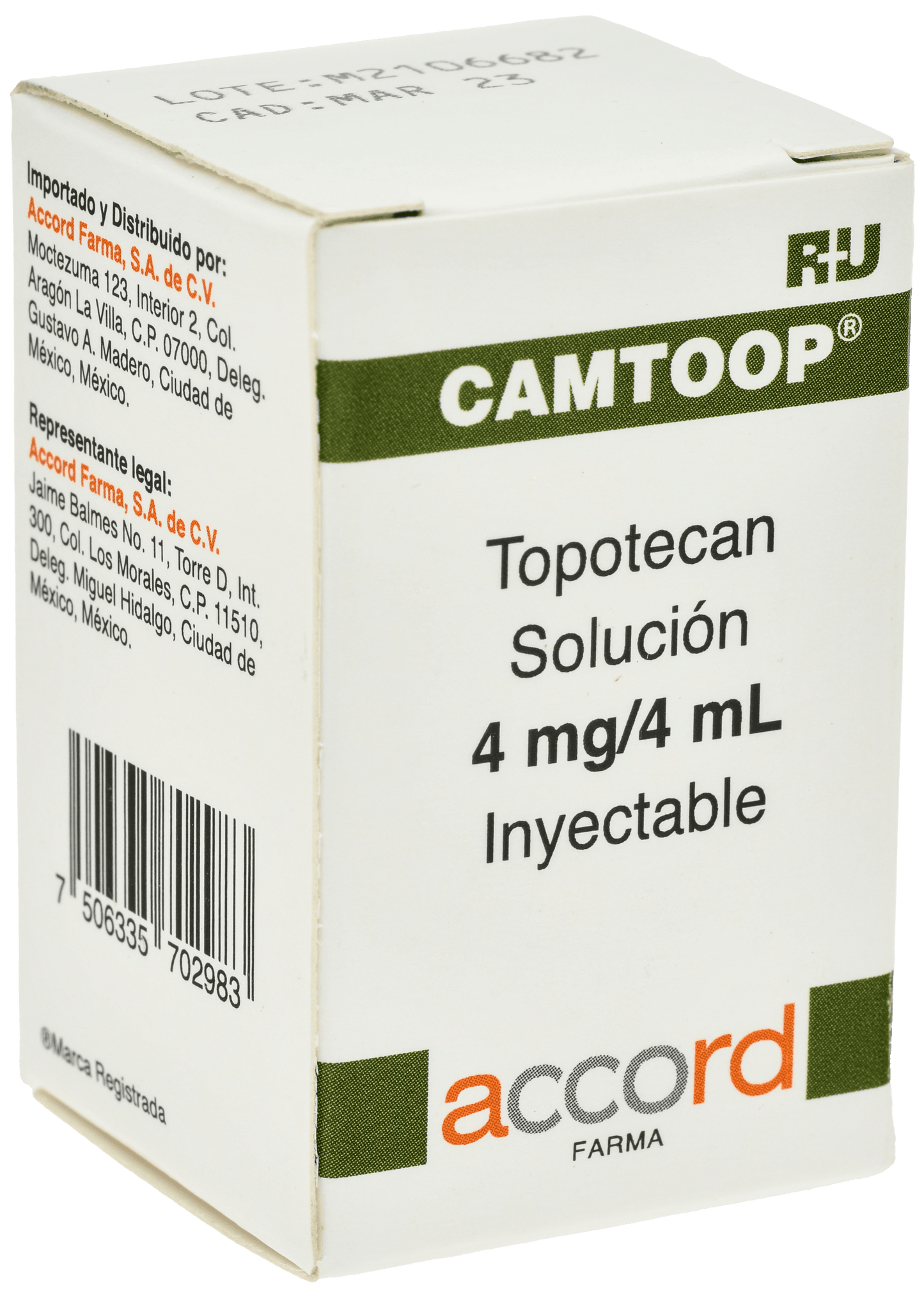 CAMTOOP Tepotecan 4MG/4ML C/1 FCO AMP