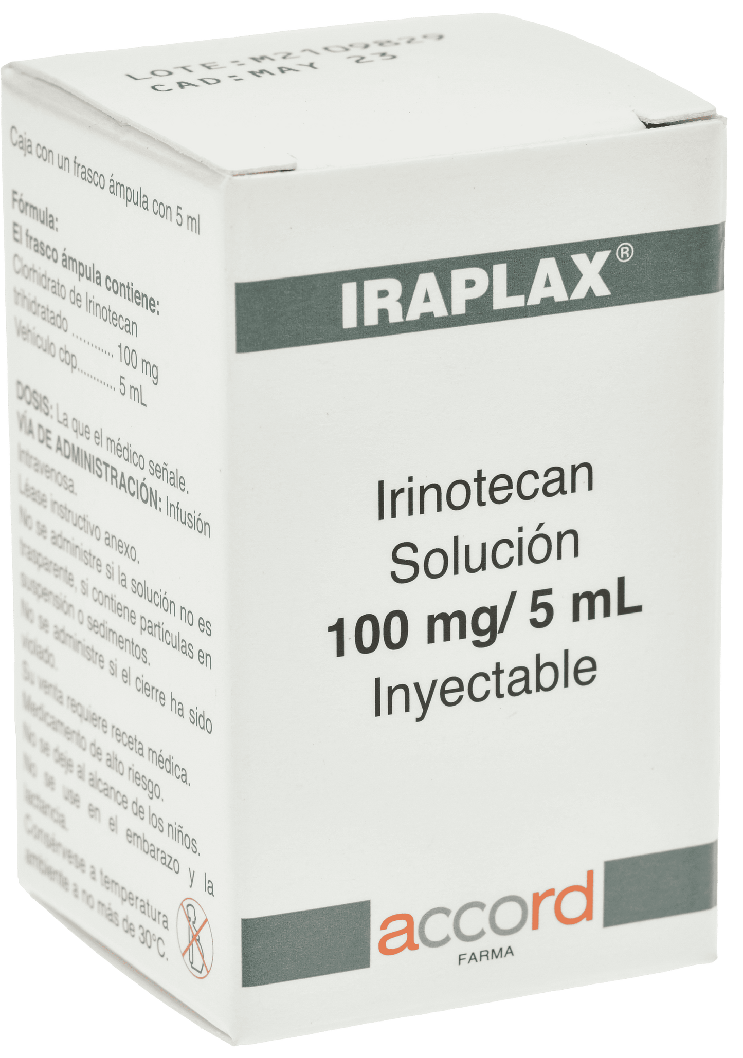 IRAPLAX Irinotecan 100MG/5ML C/1 FCO AMP
