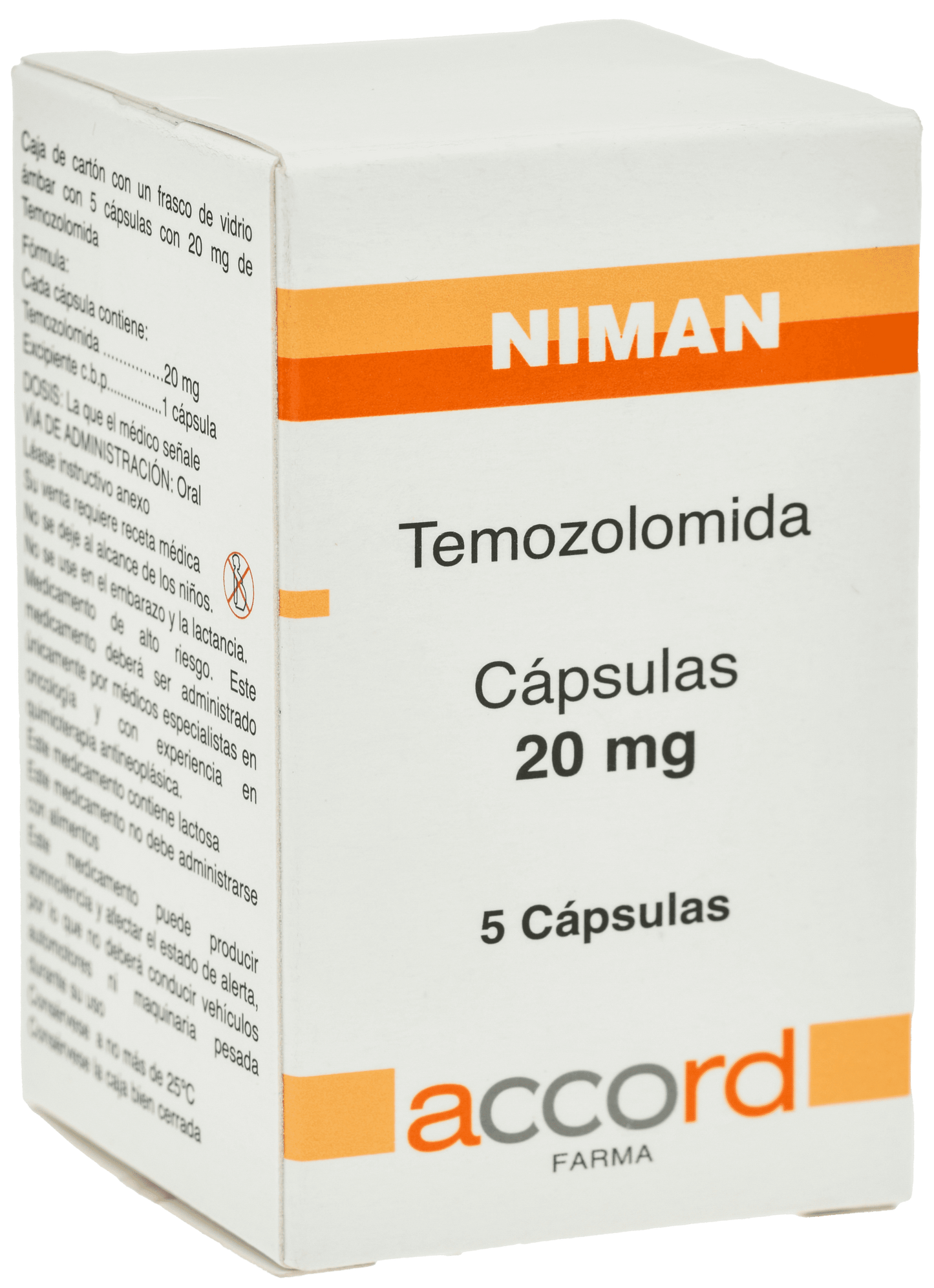 NIMAN Temozolomida  20MG C/5 CAPS